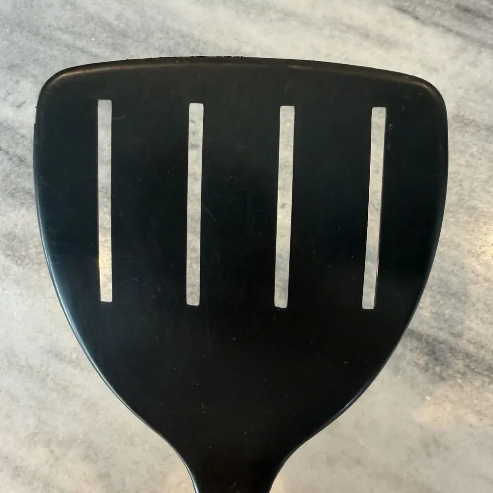 Vintage Tailor Made 4 Slot Spatula Turner Flipper Nylon Plastic Black Made USA
